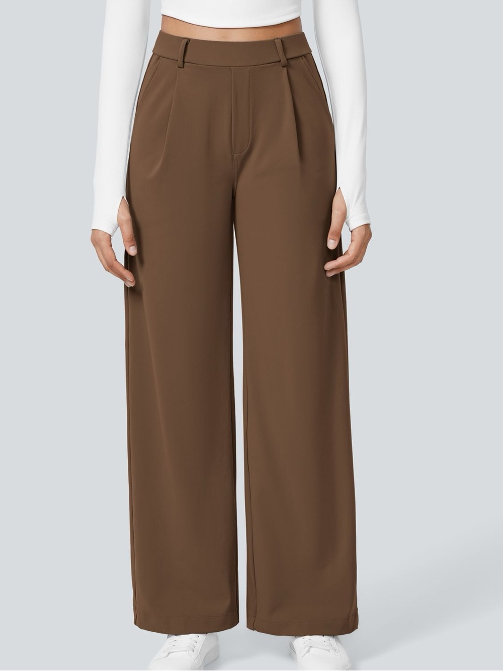 NWT Halara Flex Brown High Waisted Work Pants Size M